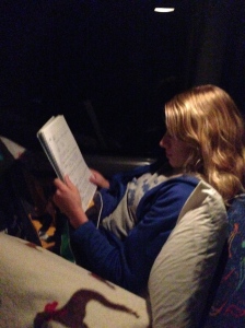 We always try to get some studying done on the road. :)